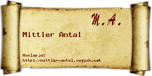 Mittler Antal névjegykártya